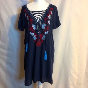❌🚫SOLD🚫❌ Navy Mexican style dress